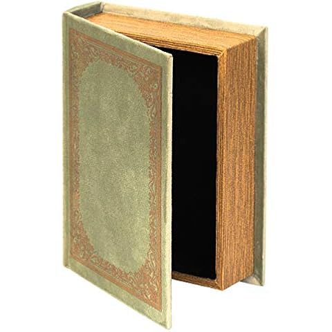 DROFELY Decorative Book Box Set of 2, Trinket Keepsake Storage Boxes Book Shaped Storage Box Vintage Style Decorative Book Boxes Antique Books for