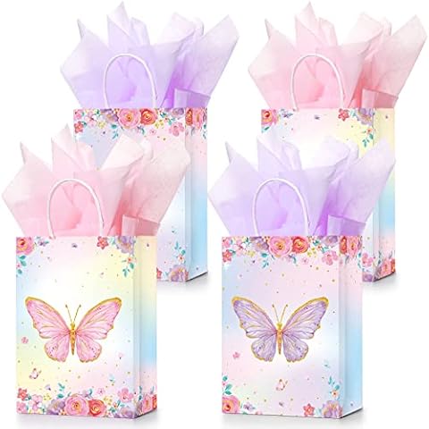 Cmecial 25Pcs Thickened Butterfly Favor Bags, Birthday Goodie Bags for Kids  Birthday Party Bags, Party Favor Bags for Kids Birthday, Small Gift Bags