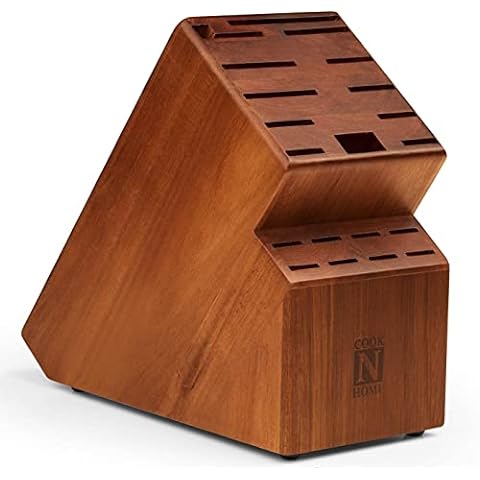 KISFAM Bamboo Magnetic Knife Block (Without Knives) Universal Space Saving  Stand