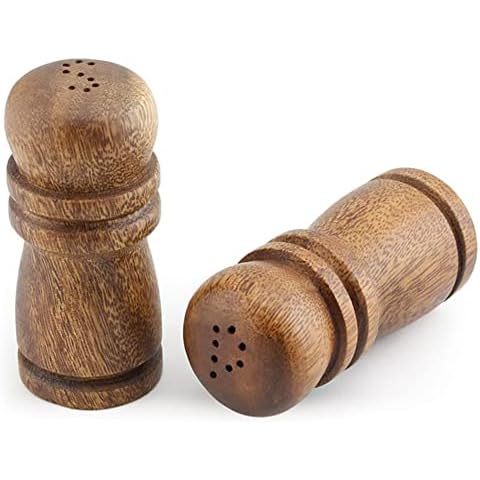 CB Accessories Wood Salt and Pepper Grinder Set with Holder, Manual Sea Salt, Peppercorn and Spice Mill, Glass Container, Adjustable Coarseness