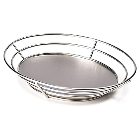 GET 4-82144 Stainless Steel Oval Metal Wire Basket Stainless Steel Wire  Baskets Collection