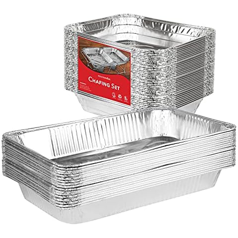 Disposable Chafing Dish Buffet Set, Food Warmers for Parties, 30 Pcs Buffet  Servers and Warmers, Catering Supplies, Pans (9x13), Warming Trays for  Food, With Covers, Utensils, Lids & Sterno Fuel Cans 