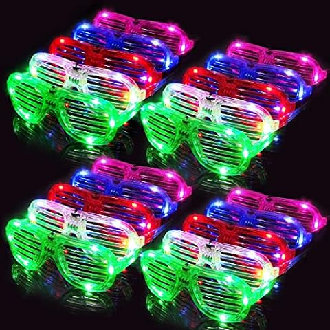 AMENON 24 Pack Glow in The Dark LED Bracelets Halloween Party Supplies Favors Flashing Light Up Bracelet Glow Sticks Party Toys Neon