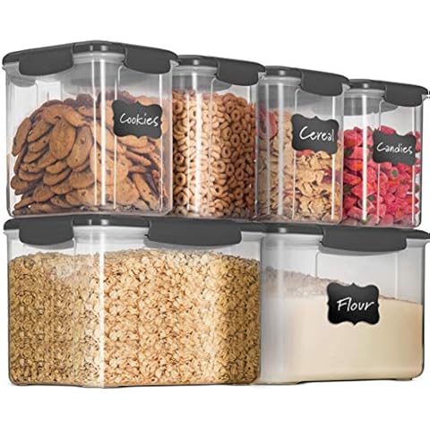 PRAKI Airtight Food Storage Container Set - 16 Pcs, BPA Free Plastic Dry  Food Canisters for Kitchen Pantry Organization and Storage Ideal for  Cereal