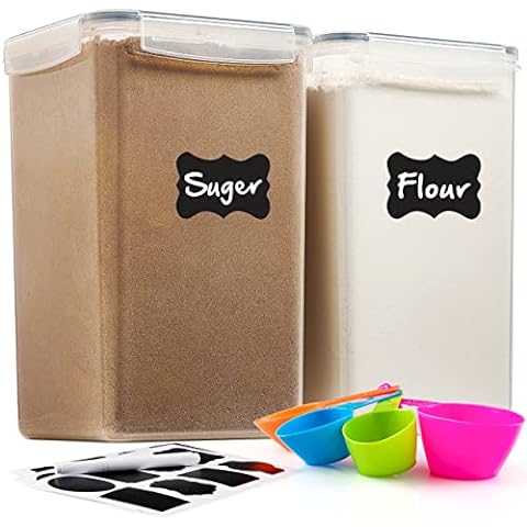 WHITE FEATHER SUPPLIES Extra Large Food Storage Containers with Airtight  Lids, Set of 2 (8.5L / 287 Oz) MAXIMIZE Storage Space for Flour Sugar Rice