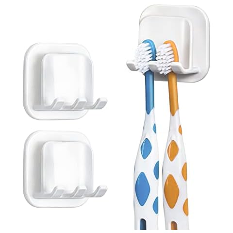Mspan Toothbrush Razor Holder for Shower: Wall Mounted Tooth Brush  Organizer - Self Adhesive Hanging Mount for Bathroom Toothpaste Shaver  Loofah 