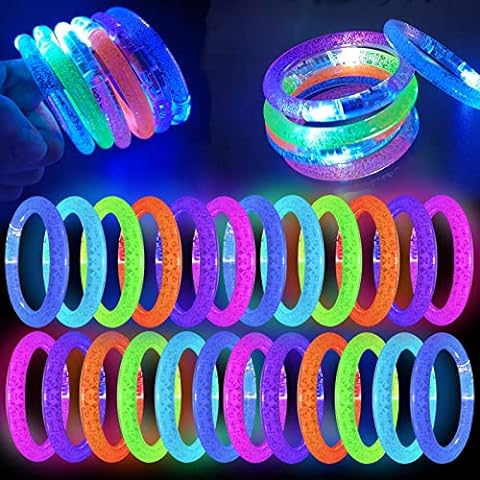 120 Pack Glow Sticks Bracelets Glow in the Dark Bracelets 6 Colors LED Glow  Bracelets Flashing Light Up Bracelets Party Favors for Neon Rave Carnival