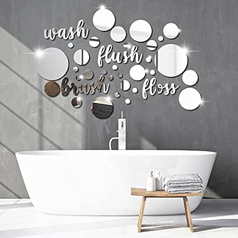 3D Mirror Wall Stickers, 4 Pcs Acrylic Crystal Art Wall Decal, Self  Adhesive Removable Mirror Plastic Wall Sheet Tiles DIY Home Decoration for  Living