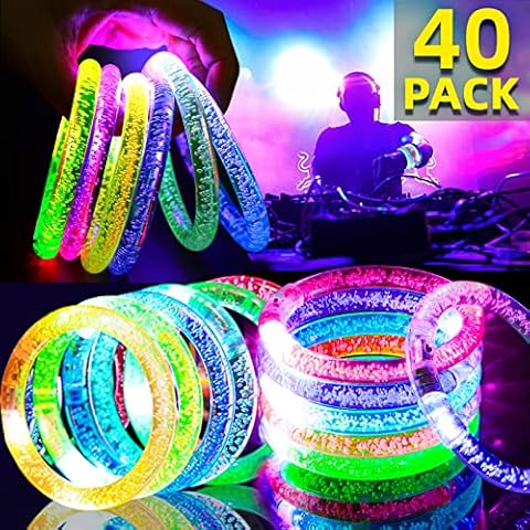 GODANEEY 24pcs Halloween LED Glow Bracelets - LED Bracelets, Glow in The Dark Bracelets for Kids, Light Up Bracelets for Adults, Party Favors