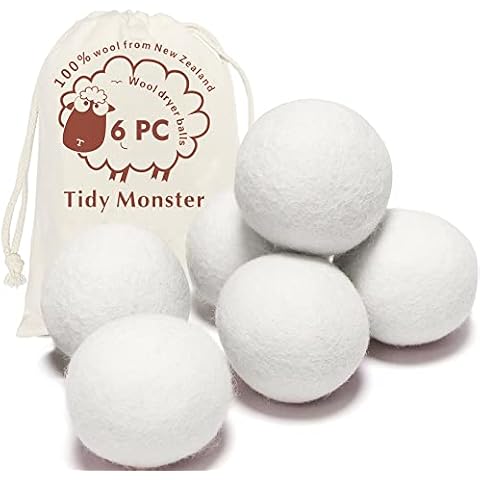  OHOCO Wool Dryer Balls 6 Pack XL, Organic Natural Wool