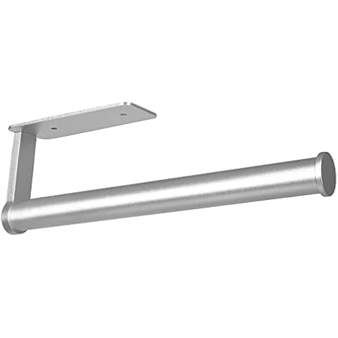 Paper Towel Holder Under Cabinet and Counter, Stainless Steel, Tclouda Aluminum Alloy Wall Mountd Paper Towel Rack, Available in Adhesive and Screws