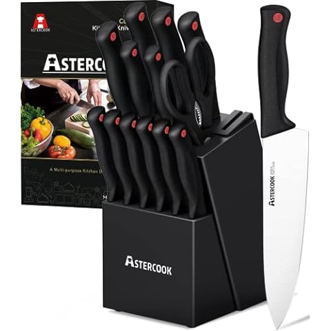 MICHELANGELO Knife Set, Kitchen Knife 10 Piece with Nonstick Colored  Coating, Sharp Stainless Steel Kitchen Knife Set, Patterned Knives with  Covers, Kitchen Knives, 5 Knives & 5 Sheath Covers 
