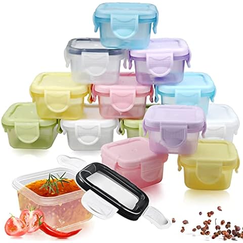Homotte Salad Dressing Container To Go, 6x2.4 oz Small  Containers with Lids, Reusable Sauce Containers for Lunch Box, 18/8  Stainless Steel Condiment Cup, Easy to Open, Leakproof Dipping Sauce Cups
