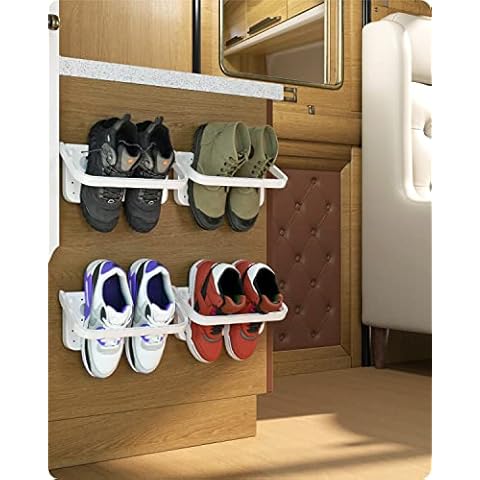 MAGINELS 6 Tier Shoe Rack Organizer with Cover, Slim Shoe Storage Cabinet,  Behind The Door, Narrow Shoe Shelf for Closet, entryway, Black