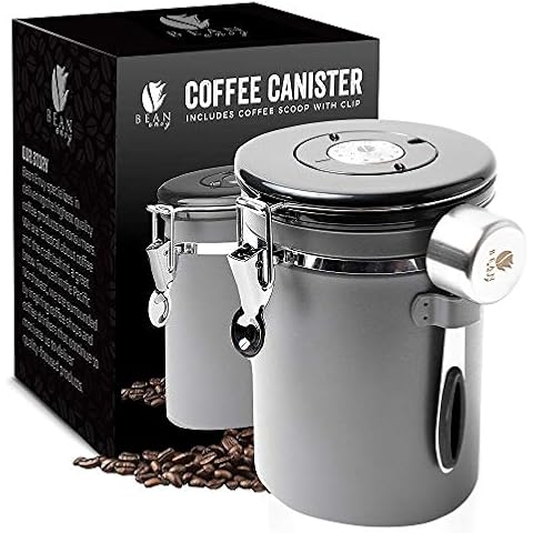 Oggi Stainless Steel Coffee Canister - Warm Gray - 62 oz