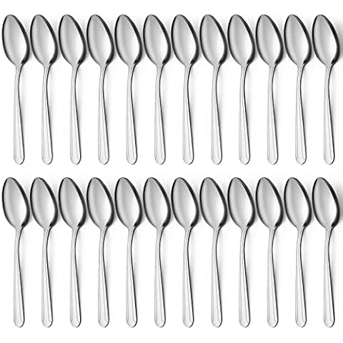 Dinner Spoons Set of 6, E-far 7.9 Inch Stainless Steel Soup Spoons  Tablespoons for Home, Kitchen or Restaurant, Non-toxic & Mirror Polished,  Squared