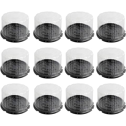 20Pcs Plastic Cake Containers with Lids Round Clear Cake Carrier Holder