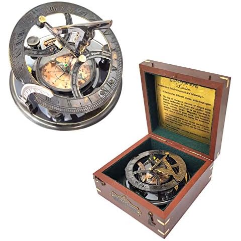  OakiWay Anniversary Sundial Compass Gift for Him or