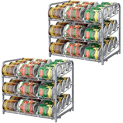 Sagler Stackable Pantry Can Organizer - 3-Tier Soda Can Organizer -  Multifunctional Chrome-Finish Can Rack Organizer for Up to 36 Cans - For  Pantry