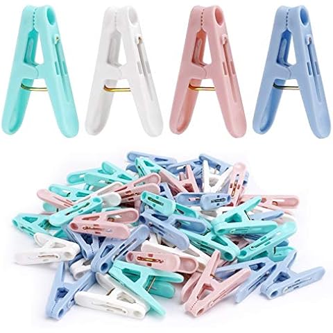 Jabinco Colorful Plastic Clothespins Heavy Duty Laundry Clothes Pins Clips with Springs Air-Drying Clothing Pin Set(24 Pack)