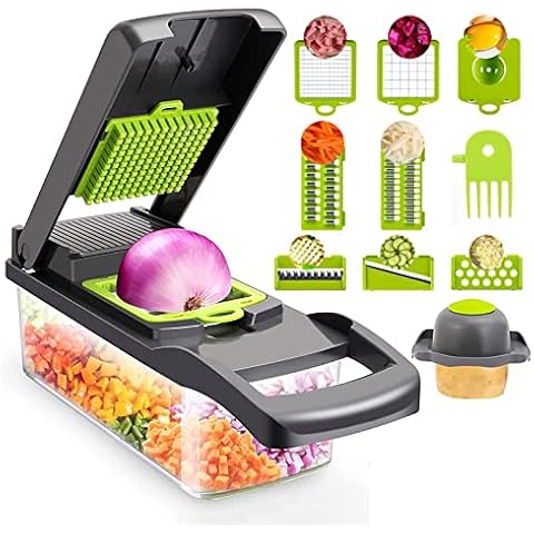 RUK Multi 22-in-1 Vegetable Chopper - Onion Chopper with Container - Food  Veggie Dicer Mandoline Juicer - 11 Blades