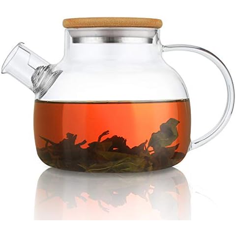 OVENTE 27 Ounce Reusable Loose Leaf Tea Infuser Well Matched with Glass Tea  Kettle KG612S, Portable Tea Maker with Cool Touch Handle & Easy to Flip