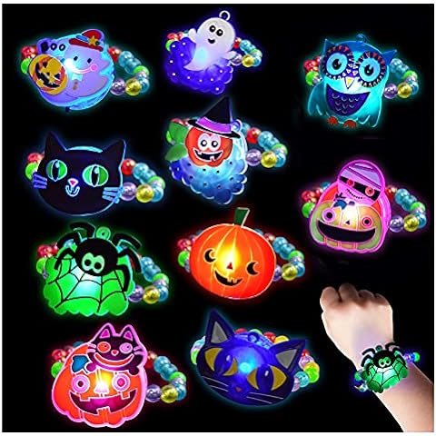 GODANEEY 24pcs Halloween LED Glow Bracelets - LED Bracelets, Glow in The Dark Bracelets for Kids, Light Up Bracelets for Adults, Party Favors