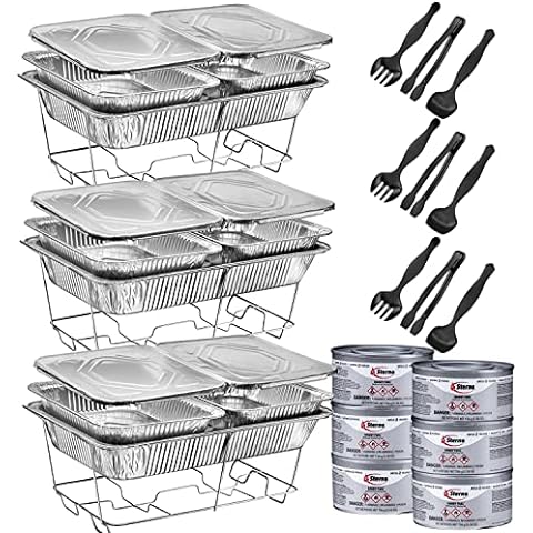 Disposable Chafing Dish Buffet Set, Food Warmers for Parties, 30 Pcs Buffet  Servers and Warmers, Catering Supplies, Pans (9x13), Warming Trays for