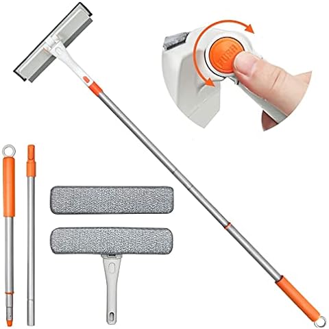 Spray Window Squeegee Cleaner Tool, Baban 3-in-1 Window Washer Cleaning Kit  with Extension Pole, 76 inch Extendable Window Washing Equipment for