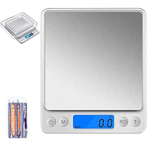 Food Gram Scale,Kitchen Scale,Digital Gram Scale,Ounce Scale Suitable for  Coffee,Cooking, Nutrition,Lab,3000g x 0.1g Accuracy,2Trays,6 Units,with  Tare
