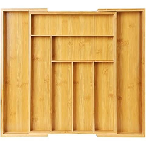 Royal Craft Wood Bamboo Kitchen Drawer Organizer (Beige, 9-slot)
