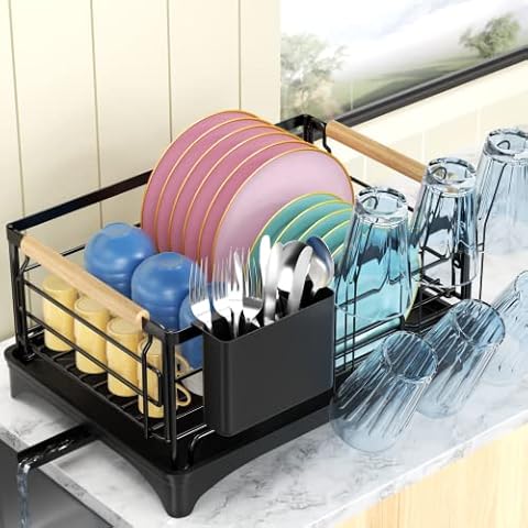 Tomorotec Never Rust Aluminum Dish Rack and Drain Board with