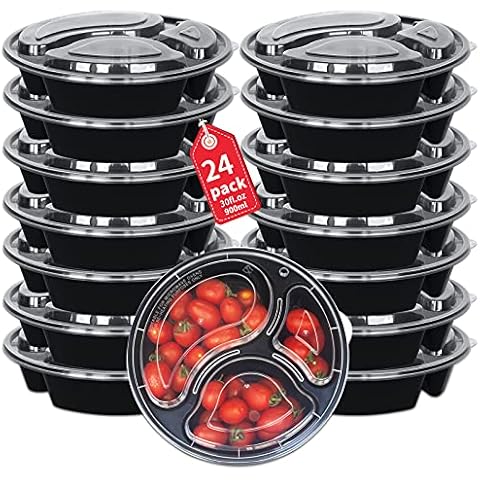 Ganfaner 16oz 50 sets Clear Plastic Food Storage Containers w/ Lid