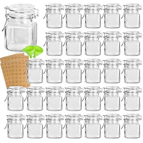 6Pcs Small Glass Spice Jars ,High Sealing Threaded Mouth, 8.79oz