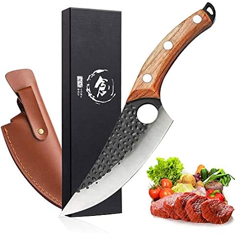 12pcs Butcher Knife Set Hand Forged chef knife Boning Knife With Sheath  High Carbon Steel Carving Knife Fish Knife Chef Knife For Kitchen, Camping