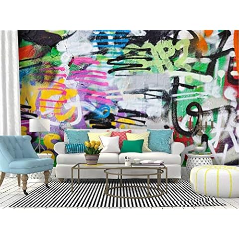 Wall26 - Musical Grunge with Spray Background - Removable Wall Mural | Self-Adhesive Large Wallpaper - 100x144 Inches, Size: 100 x 144