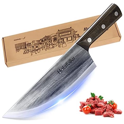  ENOKING Cleaver Knife, 7.5 Inch Hand Forged Meat Cleaver Heavy  Duty Bone Chopper German High Carbon Stainless Steel Butcher Knife with  Full Tang Handle for Home Kitchen and Restaurant, Ultra Sharp 