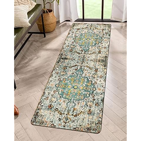 Hallway Runner Rug, 2x6 ft Vintage Shaggy Soft Laundry Rug Runner, Non Slip  Entryway Mat, Washable Farmhouse Kitchen Area Carpet for Bathroom and  Bedroom Decoration