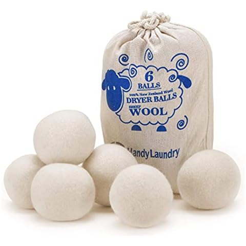 Wool Dryer Balls - Smart Sheep 6-Pack - XL Premium Natural Fabric Softener  Award-Winning - Wool Balls Replaces Dryer Sheets - Wool Balls for Dryer 