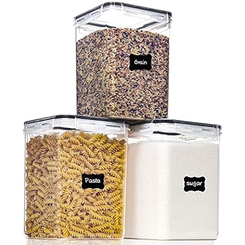 WHITE FEATHER SUPPLIES Extra Large Food Storage Containers with Airtight  Lids, Set of 2 (8.5L / 287 Oz) MAXIMIZE Storage Space for Flour Sugar Rice