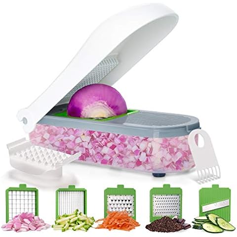  GLADICER Vegetable Chopper, 8 in 1 Multi-functional Mandoline  Slicer, Onion Chopper Food Chopper Vegetable Cutter Dicer Veggie Chopper  with Enlarged Storage Container with Lids: Home & Kitchen