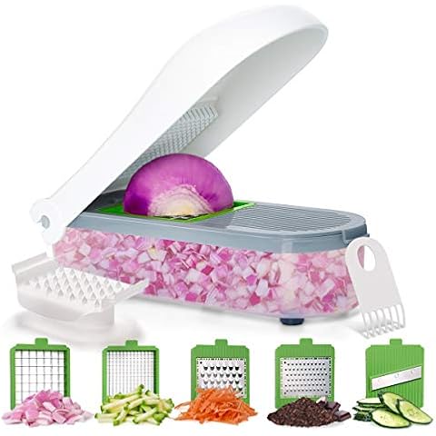  GLADICER Vegetable Chopper, 8 in 1 Multi-functional Mandoline  Slicer, Onion Chopper Food Chopper Vegetable Cutter Dicer Veggie Chopper  with Enlarged Storage Container with Lids: Home & Kitchen