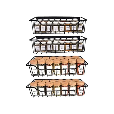 ZYIHAO Magnetic Spice Rack for Refrigerator Magnetic Shelf 4PCS Spice Racks  Organizer for Cabinet Hanging Spice Rack Wall Mount Kitchen Organization
