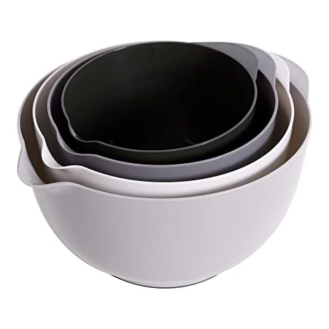 Osnell USA mixing bowls for kitchen - plastic mixing bowls with handles 2.5  qt - mixing bowl set