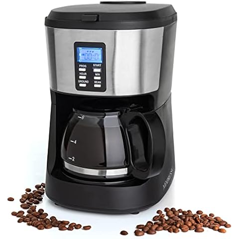  PowerXL Grind & Go, Automatic Single Serve Coffee Maker with  Grinder Built-in and 16 oz. Travel Mug, Single Cup Drip Coffee Machine,  Stainless Steel Blades, CL-004, Black