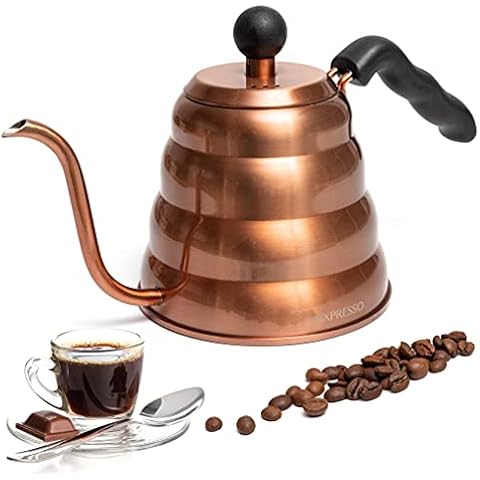 OPUX Pour Over Coffee Kettle with Gooseneck  Stainless Steel Coffee Tea  Kettle with Thermometer 40 oz, Stovetop Induction Goose Necked Kettle Slow  Pour Drip Spout (1.2 Liter, 40 fl oz) Black 