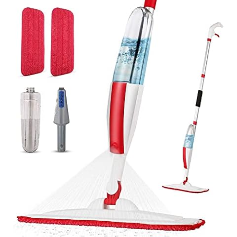 Eyliden Double Bottle Spray Mop Multifunction Flat Mop with Capacity for  Hardwood Floors Dust Mop with