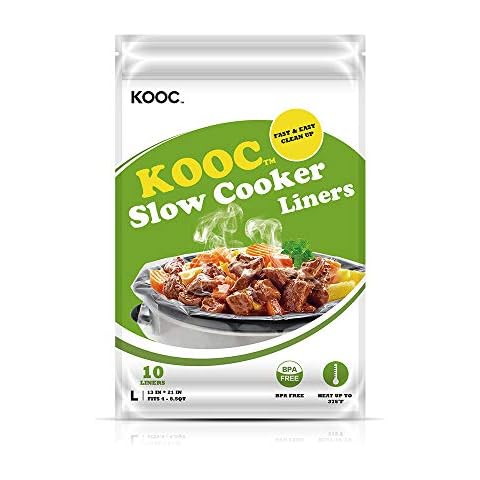ECOOPTS Slow Cooker Liners Disposable Cooking Bags Large Size Pot Liners Fit 4qt to 8.5qt Suitable for Oval & Round Pot (10 Bags)