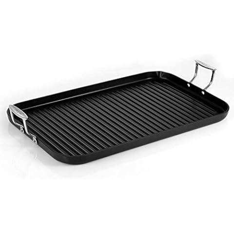 AsaTodo Indoor Smokeless Grill, Nonstick Stovetop Grill Pan and Plate for Inside Barbeques, Grills and Roasts, Easy to Clean GAS Stovetop Grill