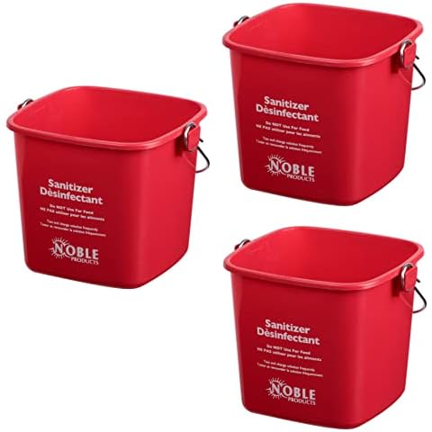 RW Clean 3 Qt Square Green Plastic Cleaning Bucket - with Stainless Steel  Handle - 7 x 6 3/4 x 6 - 10 count box - Restaurantware